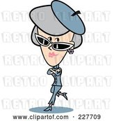Vector Clip Art of Retro Mad Granny Lady Leaning with Her Arms Crossed by Andy Nortnik