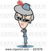 Vector Clip Art of Retro Mad Granny Lady Standing with Her Arms Crossed by Andy Nortnik