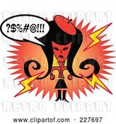 Vector Clip Art of Retro Mad Lady Cursing by Andy Nortnik