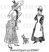 Vector Clip Art of Retro Maid Lady and Dog by Prawny Vintage