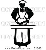 Vector Clip Art of Retro Maid Prepping Food 1 by Prawny Vintage