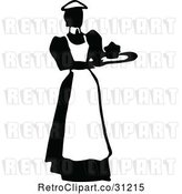 Vector Clip Art of Retro Maid Serving 2 by Prawny Vintage