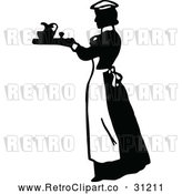 Vector Clip Art of Retro Maid Serving a Drink 3 by Prawny Vintage