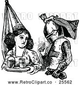 Vector Clip Art of Retro Maiden and Knight by Prawny Vintage
