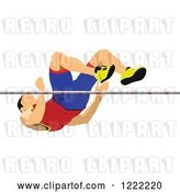 Vector Clip Art of Retro Male High Jumper by