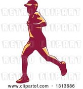 Vector Clip Art of Retro Male Marathon Runner by Patrimonio