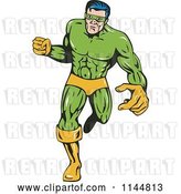 Vector Clip Art of Retro Male Superhero Running 1 by Patrimonio