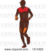 Vector Clip Art of Retro Male Triathlete or Marathon Runner 3 by Patrimonio