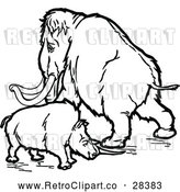 Vector Clip Art of Retro Mamoths by Prawny Vintage