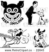 Vector Clip Art of Retro Man and Dogs by BestVector