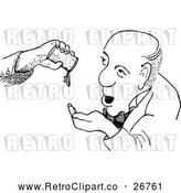 Vector Clip Art of Retro Man and Empty Bottle by Prawny Vintage