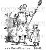 Vector Clip Art of Retro Man and Girl Baking by Prawny Vintage