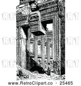 Vector Clip Art of Retro Man at the Ruins of Baalbeck by Prawny Vintage