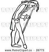 Vector Clip Art of Retro Man Bowing by Prawny Vintage