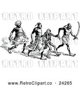 Vector Clip Art of Retro Man Captured by Natives by Prawny Vintage