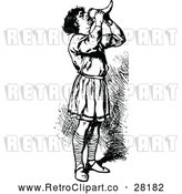 Vector Clip Art of Retro Man Drinking from a Horn by Prawny Vintage