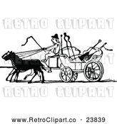 Vector Clip Art of Retro Man Driving a Horse Drawn Carriage by Prawny Vintage