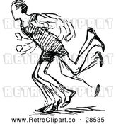 Vector Clip Art of Retro Man Running by Prawny Vintage