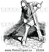 Vector Clip Art of Retro Man Sweeping by Prawny Vintage
