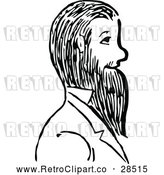 Vector Clip Art of Retro Man with a Beard by Prawny Vintage