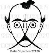 Vector Clip Art of Retro Mans Face with a Mustache by Prawny Vintage