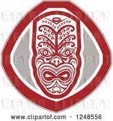 Vector Clip Art of Retro Maori Mask Shield by Patrimonio