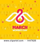 Vector Clip Art of Retro March 8th Dove International Women's Day Design with Polka Dots on Yellow by Elena