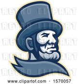 Vector Clip Art of Retro Mascot of Abraham Lincoln in a Top Hat by Patrimonio