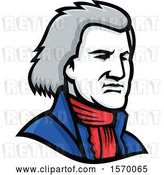 Vector Clip Art of Retro Mascot of Thomas Jefferson by Patrimonio