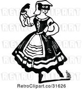 Vector Clip Art of Retro Masked Actress by Prawny Vintage