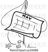 Vector Clip Art of Retro May Calendar with a Maypole by Prawny Vintage