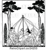Vector Clip Art of Retro May Pole Dance by Prawny Vintage
