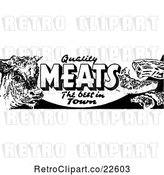 Vector Clip Art of Retro Meat Grocery Sign 2 by BestVector