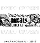 Vector Clip Art of Retro Meat Grocery Sign by BestVector