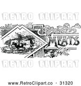Vector Clip Art of Retro Meats Recipe Book Design by Prawny Vintage