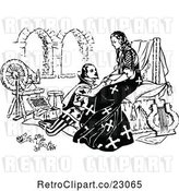 Vector Clip Art of Retro Medieval Guy Kneeling Before a Lady by Prawny Vintage