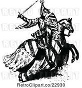 Vector Clip Art of Retro Medieval Knight on Horseback 1 by Prawny Vintage