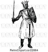 Vector Clip Art of Retro Medieval Knight on with a Shield and Sword 3 by Prawny Vintage