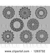 Vector Clip Art of Retro Medieval Lace Circle Designs on Gray by Vector Tradition SM