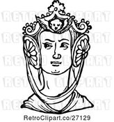 Vector Clip Art of Retro Medieval Lady and Headdress 2 by Prawny Vintage
