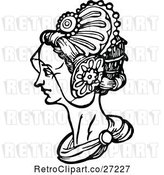 Vector Clip Art of Retro Medieval Lady and Headdress 3 by Prawny Vintage