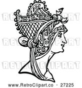 Vector Clip Art of Retro Medieval Woman and Headdress by Prawny Vintage