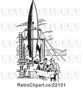 Vector Clip Art of Retro Men by a Missile by BestVector
