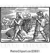 Vector Clip Art of Retro Men Carrying Giant Grapes by Prawny Vintage