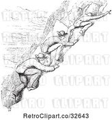 Vector Clip Art of Retro Men Climbing in by Picsburg