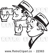 Vector Clip Art of Retro Men Drinking Beer Together by BestVector