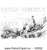 Vector Clip Art of Retro Men Hiking in 1 by Picsburg
