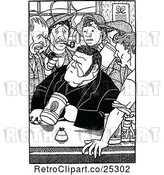 Vector Clip Art of Retro Men Interested in a Mans Story by Prawny Vintage
