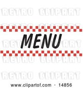 Vector Clip Art of Retro Menu Sign with Red Checker Borders by Andy Nortnik
