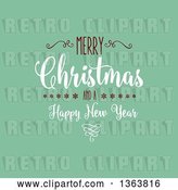 Vector Clip Art of Retro Merry Christmas and a Happy New Year Greeting on Green by KJ Pargeter